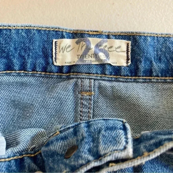 We The Free People Women's Sz 26 Jean Skirt Distressed Frayed - Picture 3 of 9